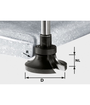 Фреза скругляющая с подшипником Festool HW S12 R19/D70