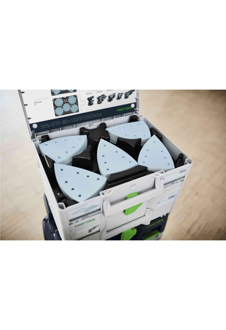 Контейнер Sys3 Festool для хранен. шлиф. матер SYS-STF-80x133/D125/Delt