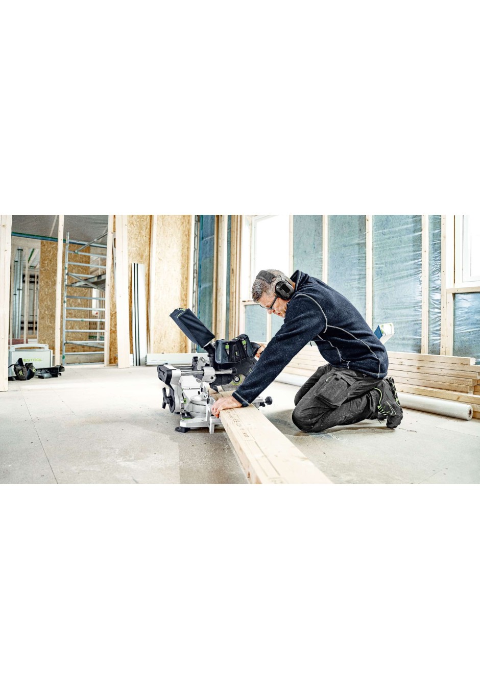 Аккумуляторная торцовочная пила с механизмом протяжки Festool KAPEX KSC 60 EB 5,0 I-Plus