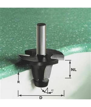 Фреза для установки моек с опорным подшипником Festool HW D 45 / NL 25 / GL 81,7 / R 6,35