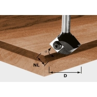 Фреза профильная со сменными ножами Festool HW S8 D24/GL46/22°