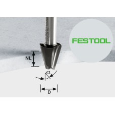 Фреза для снятия фаски с нижней режущей кромкой Festool HW D23/NL25/GL66/15° ss S12,7