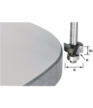 Фреза пригоночно-скругляющая с опорным подшипником Festool HW S8 D20/GL49/R2