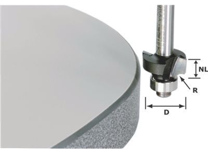 Фреза пригоночно-скругляющая с опорным подшипником Festool HW S8 D20/GL49/R2