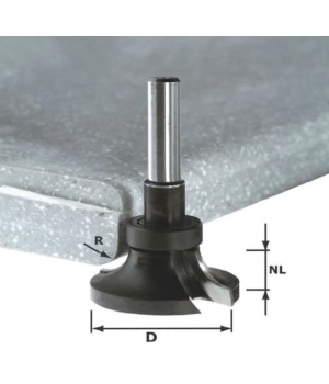 Фреза скругляющая с режущей кромкой внизу и опорным подшипником Festool HW R12,7/D57,4 S12,7