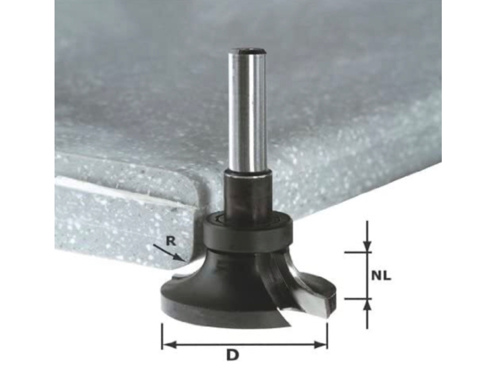 Фреза скругляющая с режущей кромкой внизу и опорным подшипником Festool HW R6,35/NL6,35/D44,7 / S12,7