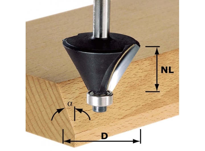 Фреза для снятия фасок с опорным подшипником Festool HW S8 D24/NL10/30°