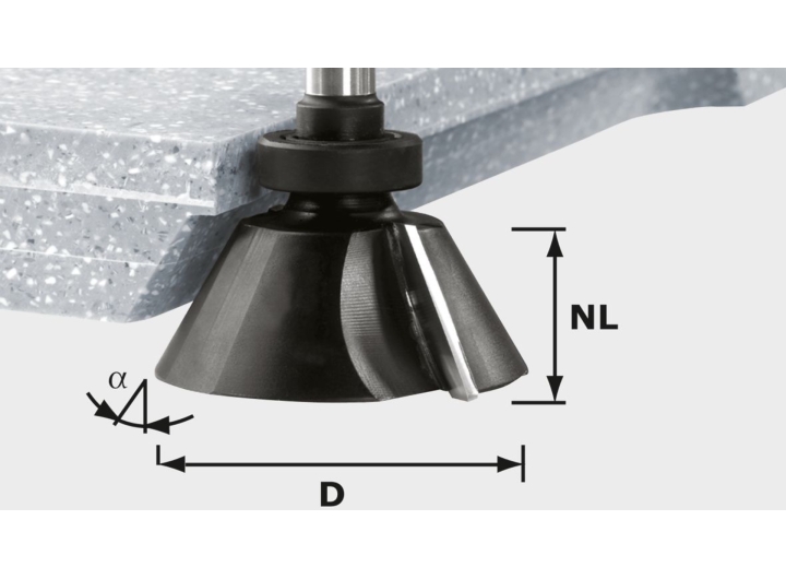 Фреза для профилирования фасок HW с хвостовиком 12,7 мм Festool HW D66,5/30 ss S12,7