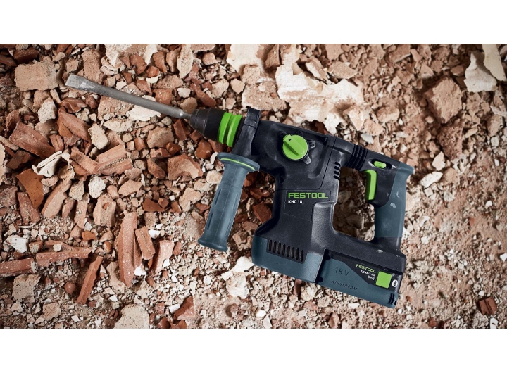 Festool accu combihamer KHC 18 EB-BASIC ec-tec-motor, sds-plus-opname, kickbackstop 18v inclusief
