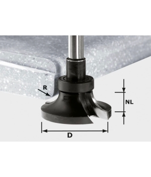 Фреза скругляющая с режущей кромкой внизу и опорным подшипником Festool HW R12.7/D57.4BN ss S12