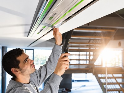 Монтаж профилей для LED-подсветки: точная работа с Festool на стенах и потолке