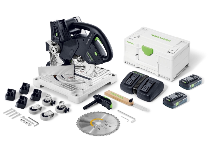 Аккумуляторная торцовочно-усовочная пила Festool SYMMETRIC SYMC 70 4,0 EBI-Plus